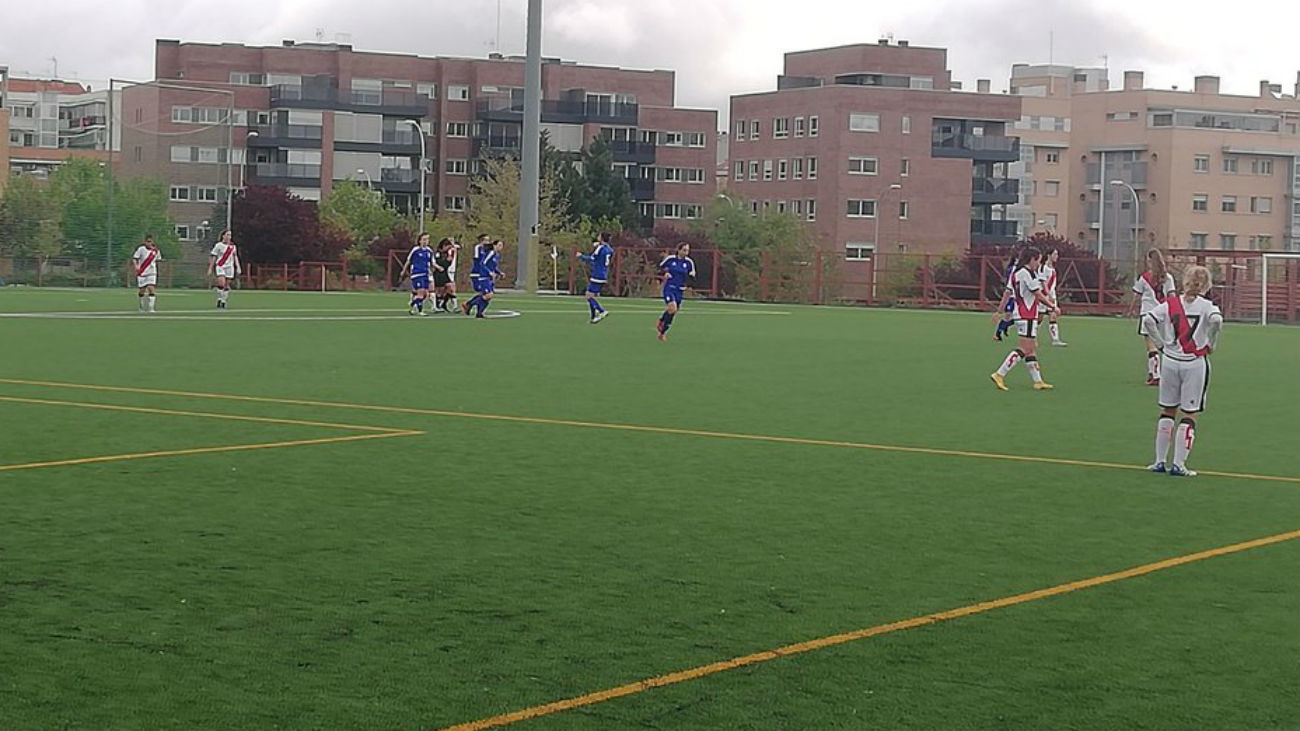 Gol de Belén, del CD, Samper, a la Fundación Rayo Vallecano (1-2)
