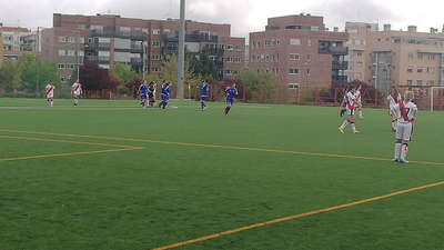 Gol de Belén, del CD, Samper, a la Fundación Rayo Vallecano (1-2)