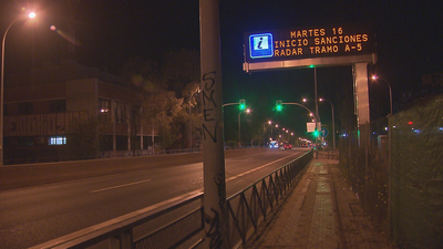 Los paneles informativos ya anuncian el inicio de las sanciones del radar de la A-5