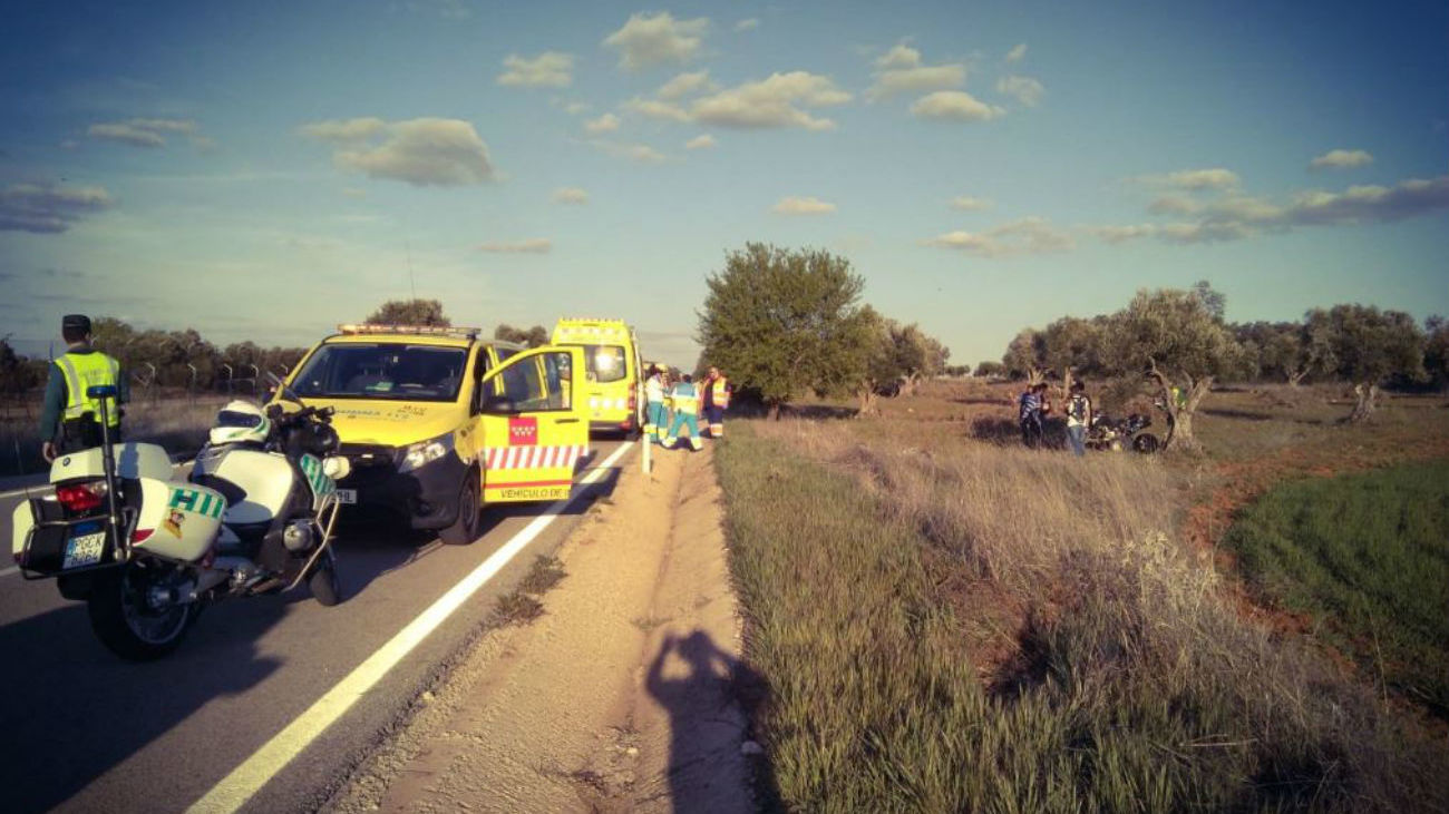 Dos heridos graves al chocar sendos quad en Orusco de Tajuña