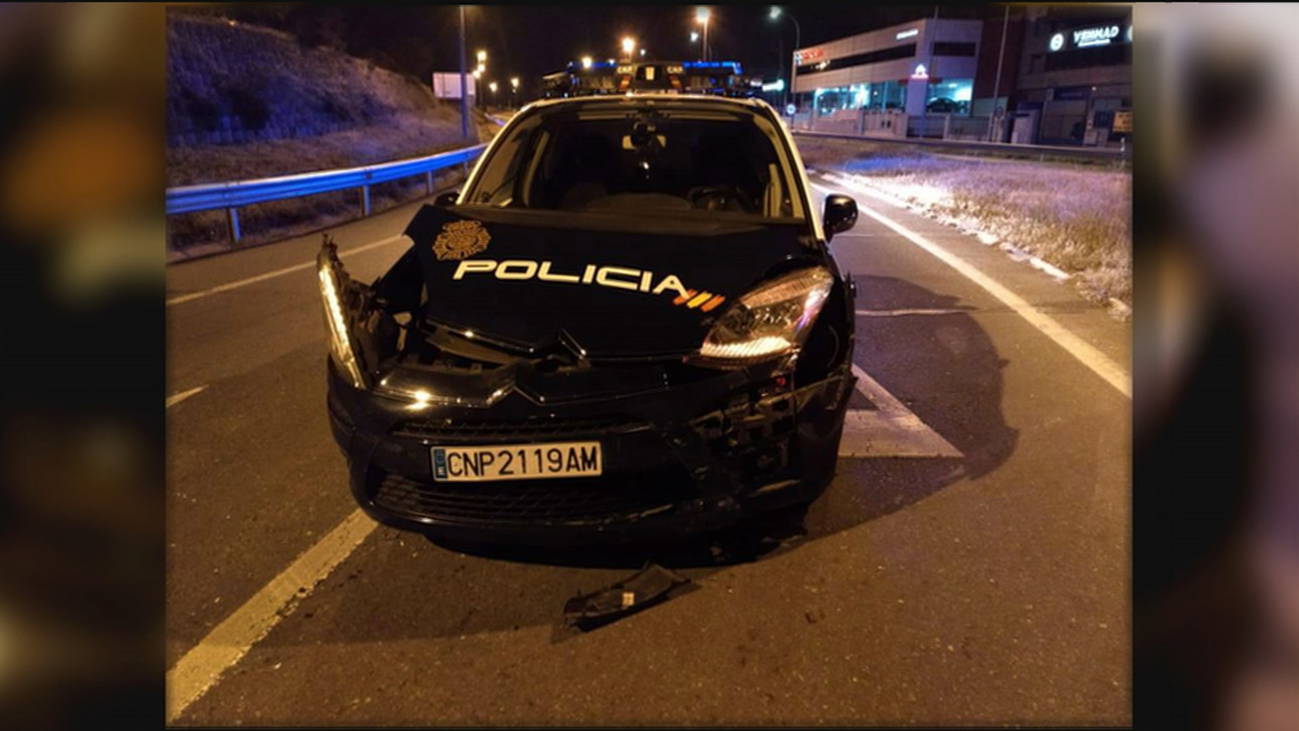 Varios coches destrozados tras una persecución policial en Móstoles