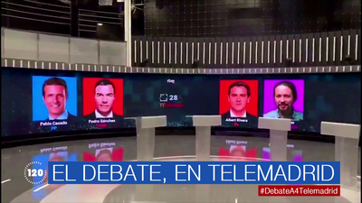 Así será el primer debate electoral entre Casado, Sánchez, Rivera e Iglesias