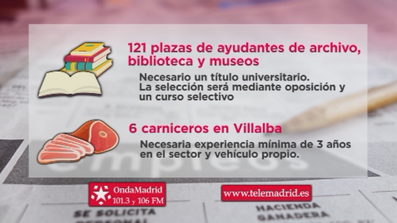 Se buscan archiveros, bibliotecarios y museólogos para trabajar en Madrid