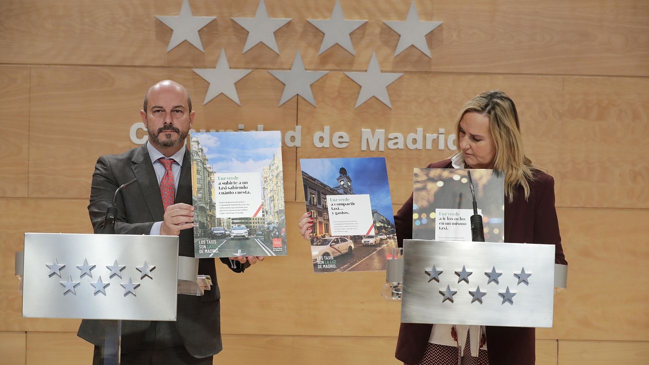 Pedro Rollán y Rosalia Gonzalo presentan la campaña a favor del taxi