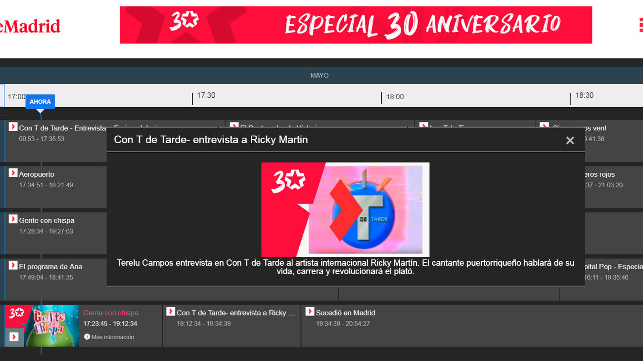 Telemadrid.es abre el ‘Canal 30 años’, con más de 300 horas de programas del archivo de Telemadrid