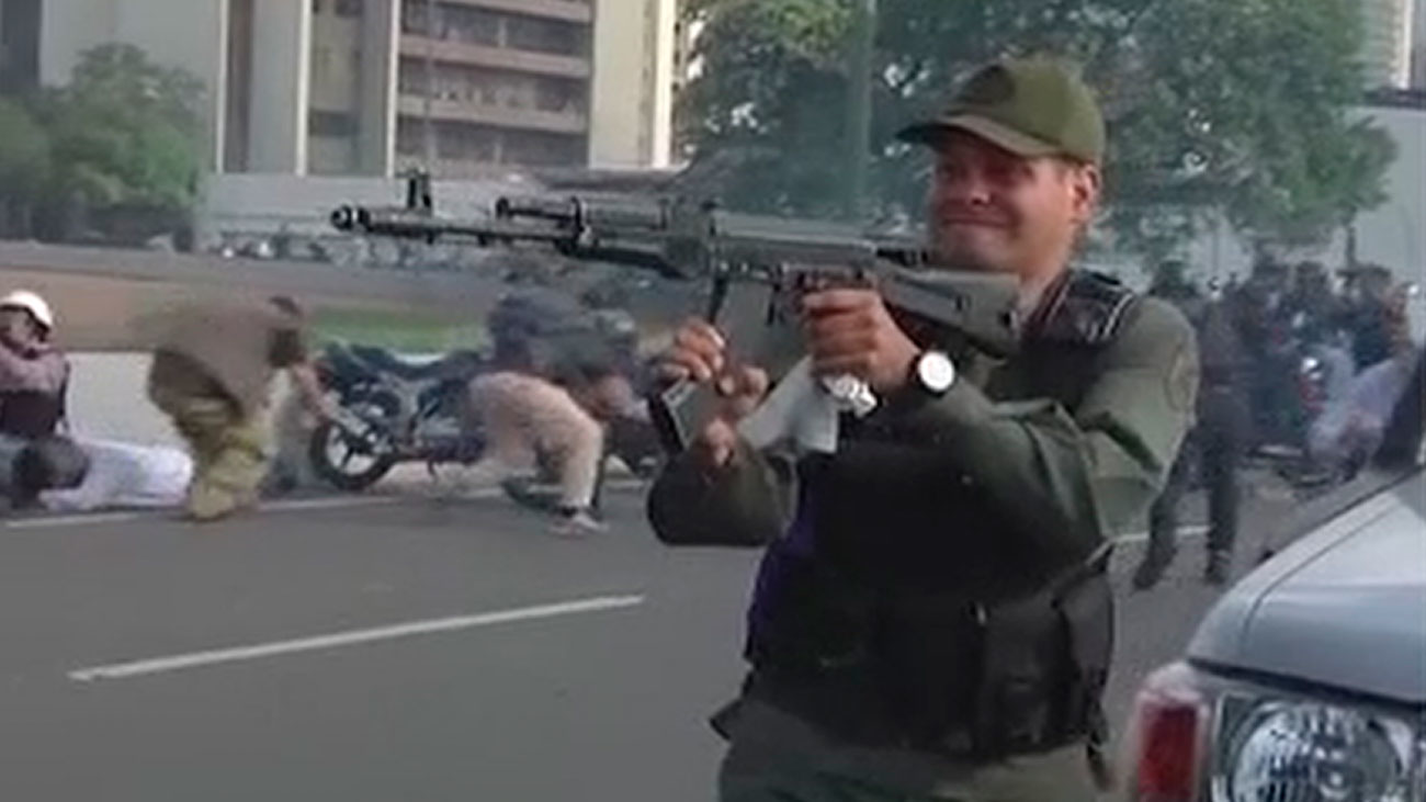 Disparos cerca de movilización opositora liderada por Guaidó