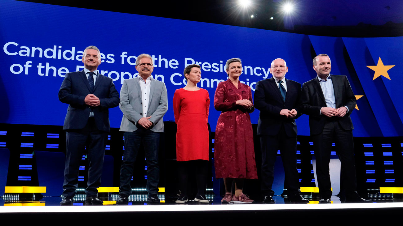 Debate electoral entre los candidatos a presidir la Comisión Europea