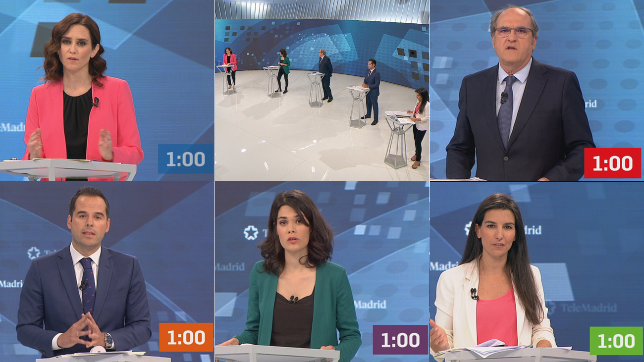 El minuto de oro de los candidatos a la Comunidad de Madrid