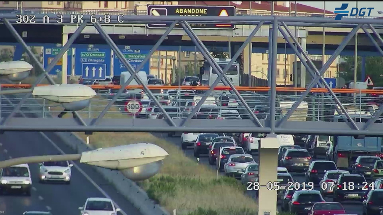 Retenciones en la A-3, en Santa Eugenia, a causa de un accidente de tráfico