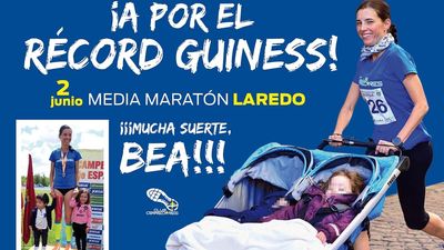 Beatriz Morillo, a por el récord de media maratón empujando el carrito con sus hijos
