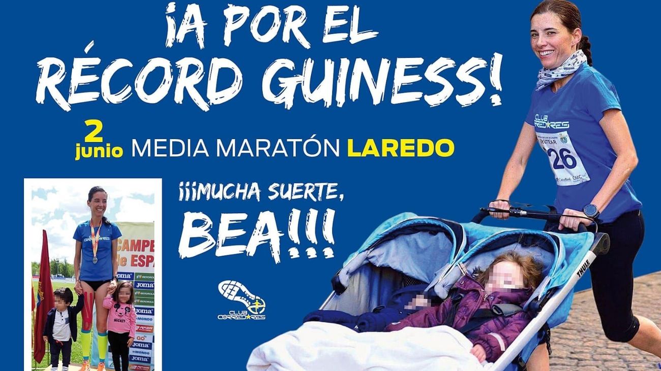Beatriz Morillo, a por el récord de media maratón empujando el carrito con sus hijos