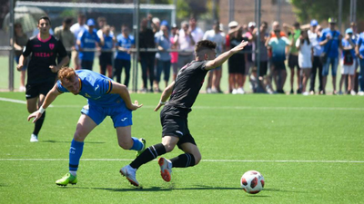 Gol de Hugo Duro,  del Getafe B, al Lealtad (1-0)
