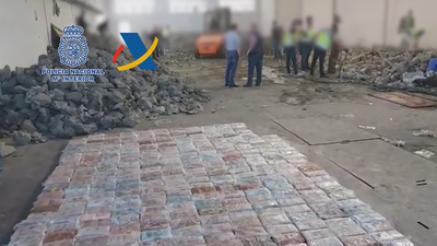 Once detenidos y una tonelada de cocaína intervenida en falsas piedras