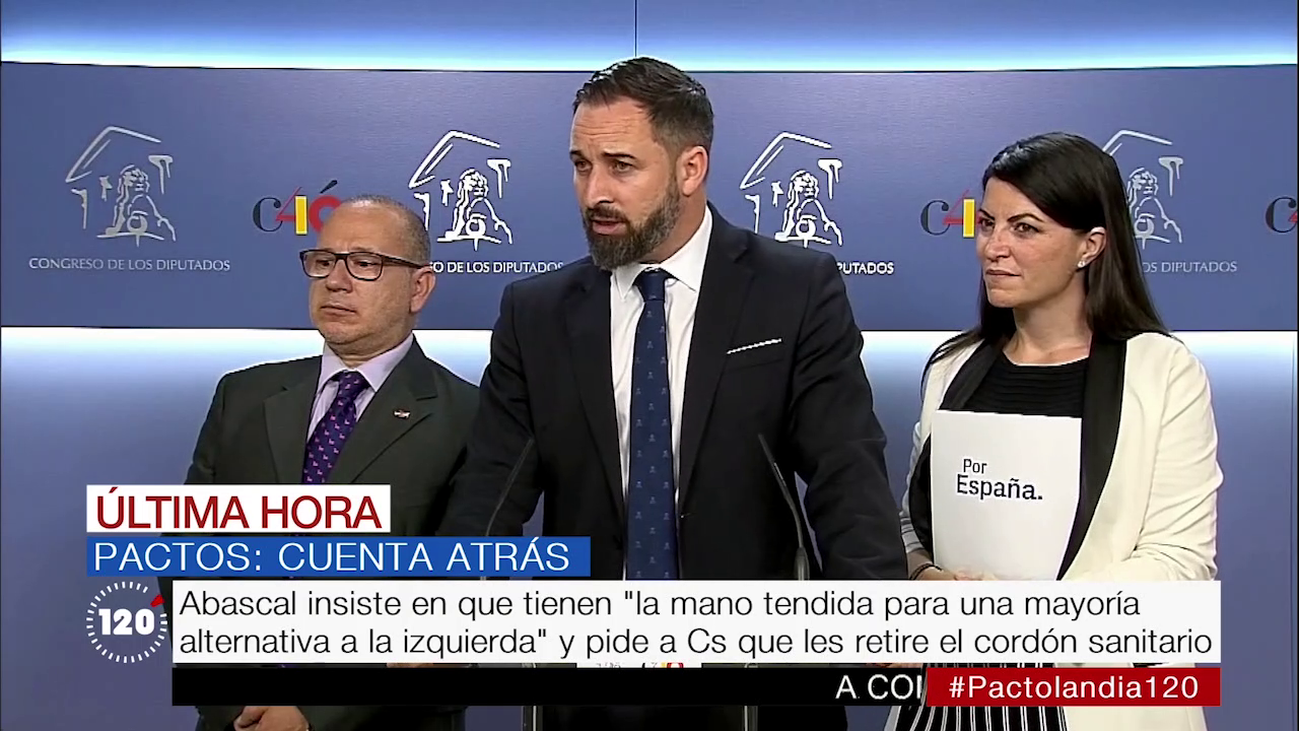 Abascal insiste en sentarse a negociar como condición para apoyar gobiernos de PP y Cs