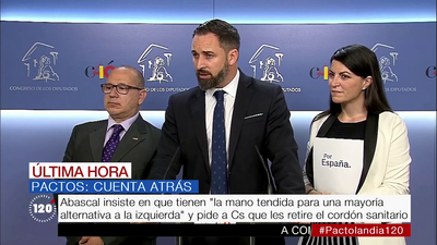 Abascal insiste en sentarse a negociar como condición para apoyar gobiernos de PP y Cs