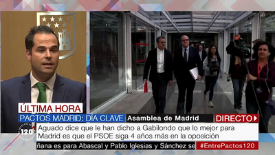 Aguado no acepta un pacto con el PSOE: “Lo mejor es que sigan 4 años más en la oposición”