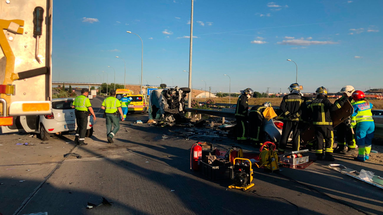 Un muerto y 3 heridos en un  accidente en la M-50, a la altura de Getafe