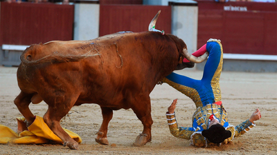 Sebastián Ritter, herido por el cuarto toro en Las Ventas