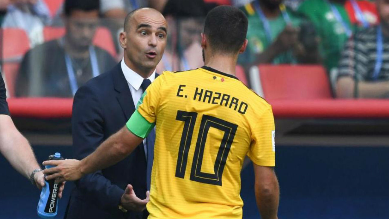 Roberto Martínez y Eden Hazard