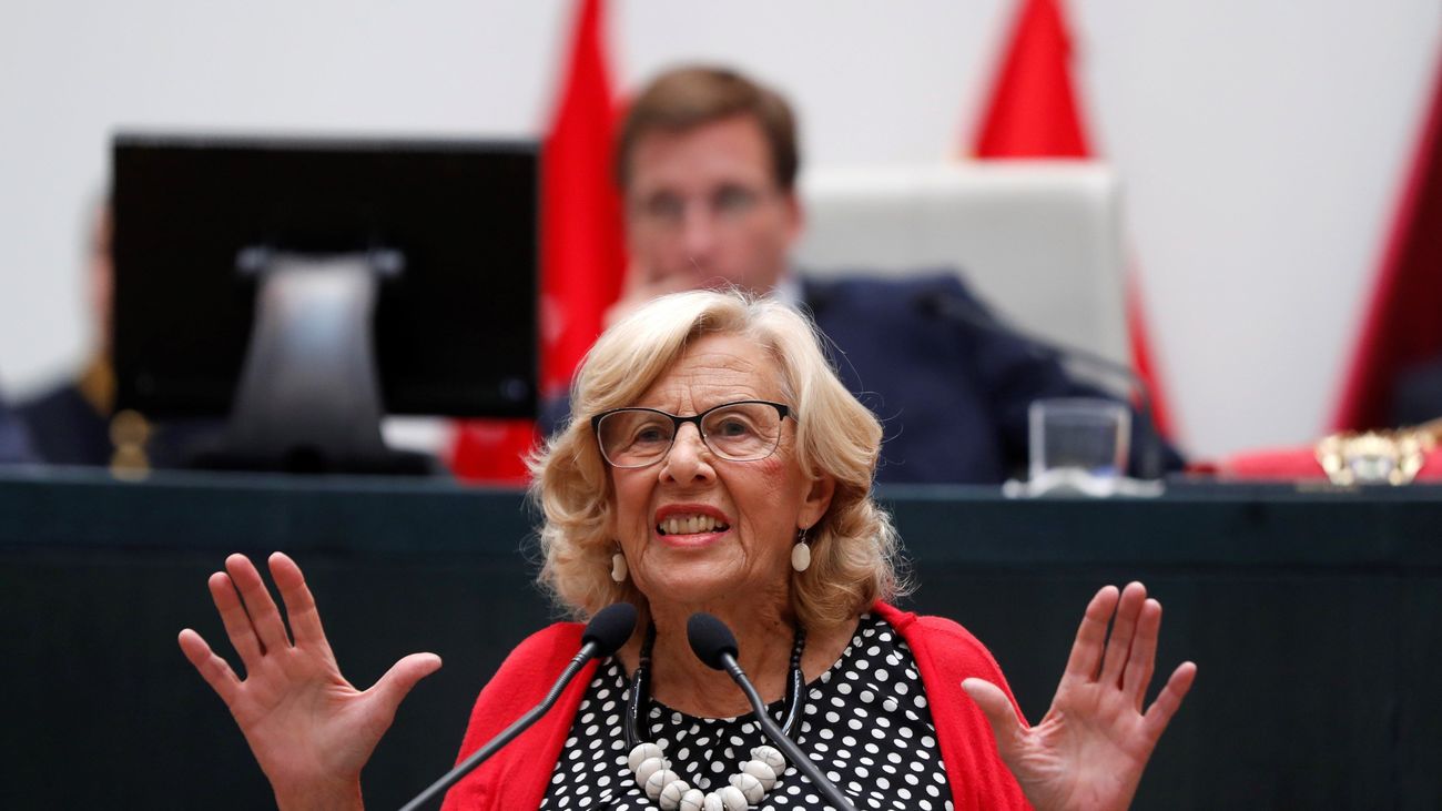 Interviene Manuela Carmena en el pleno del Ayuntamiento