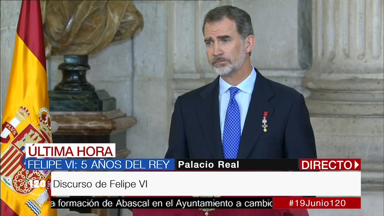 El discurso de Felipe VI en el quinto aniversario de su proclamación