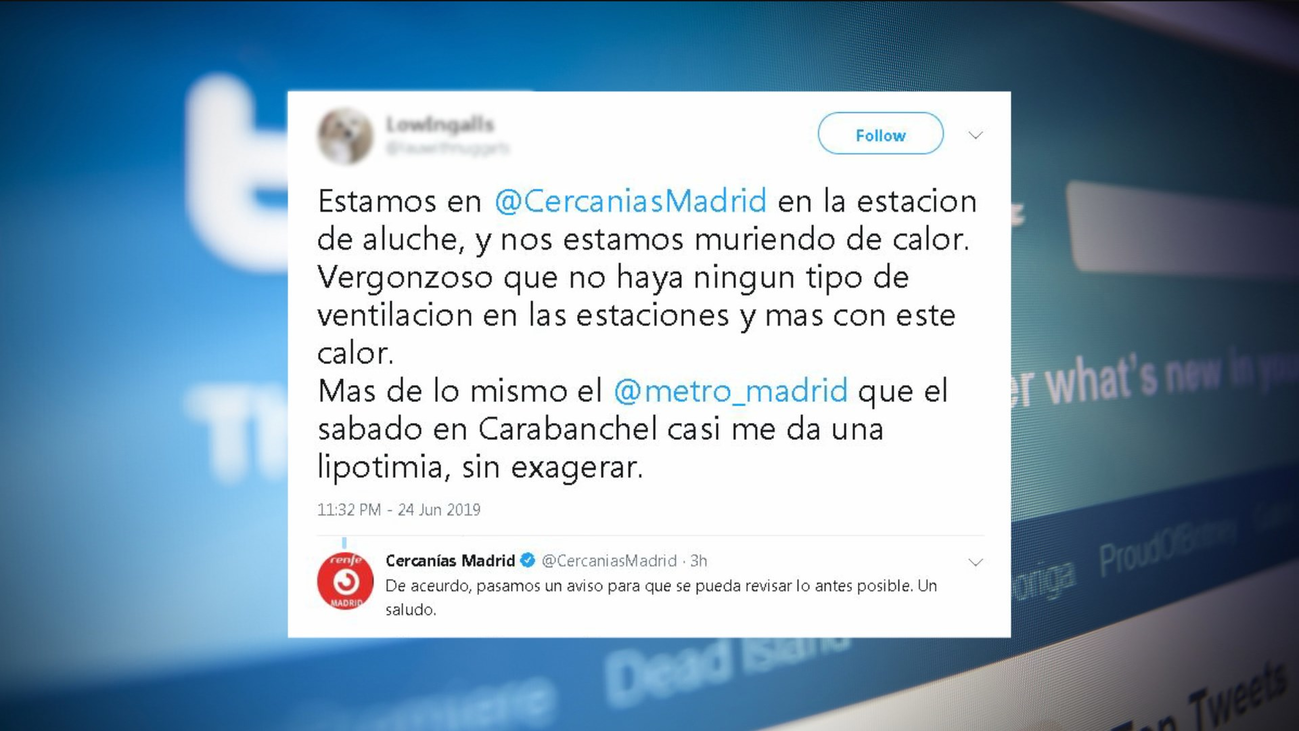 Quejas en Madrid por el calor en el metro y cercanías