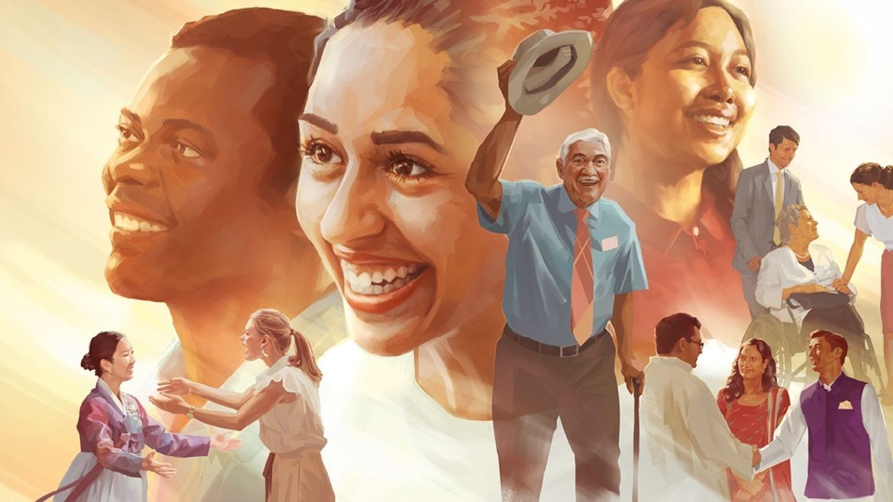 Cartel de la asamblea internacional de Testigos de Jehová