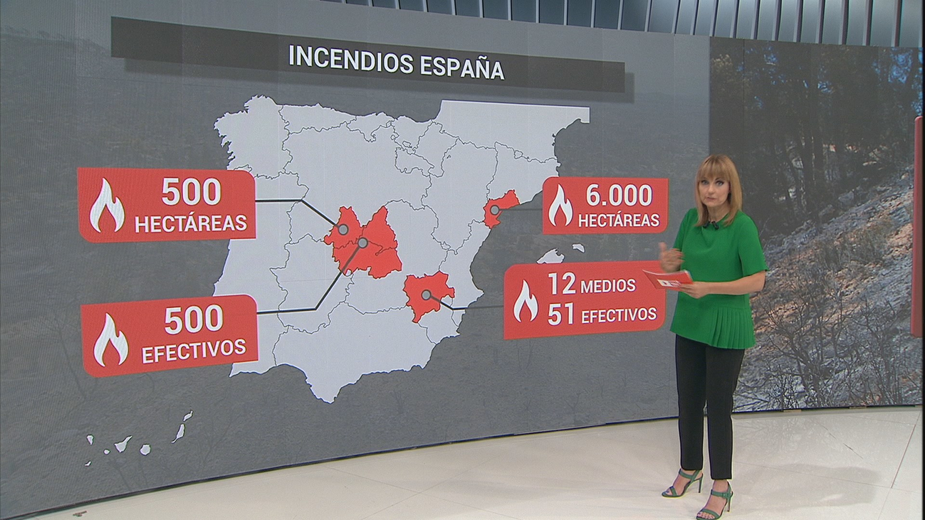 El mapa de los incendios que hay ahora en España