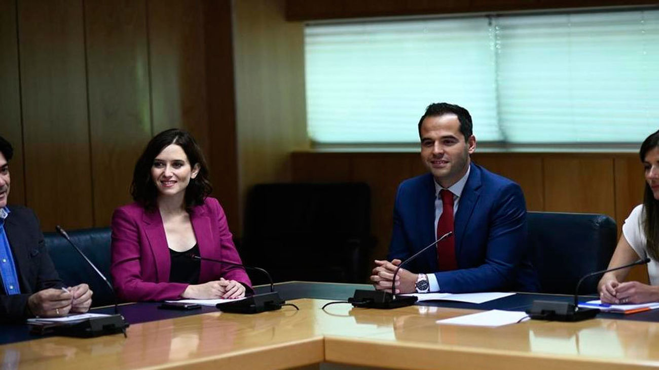 Isabel Díaz Ayuso (PP) e Ignacio Aguado (Ciudadanos)