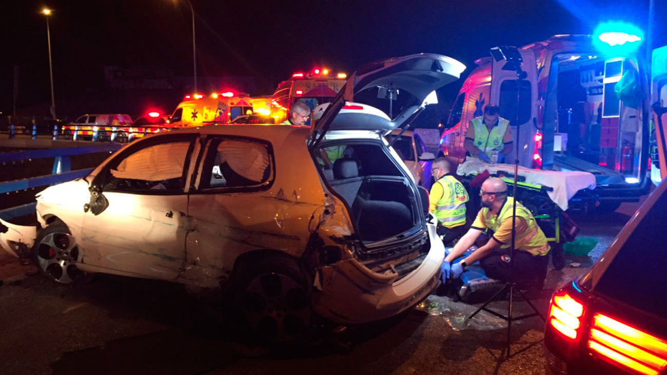 Cinco heridos, dos de ellos graves, tras la colisión de dos vehículos en Vallecas