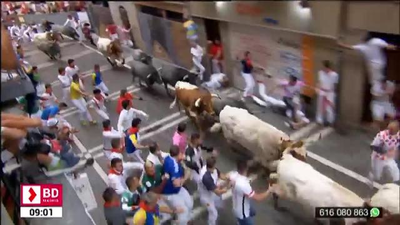 Tercer encierro rápido, limpio y sin corneados en los Sanfermines 2019
