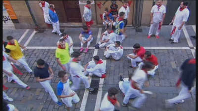 Sentada de protesta en los sanfermines