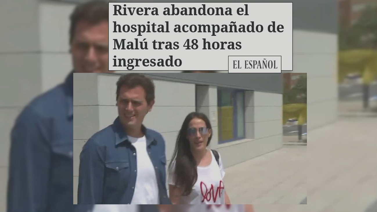 Albert Rivera sale del hospital acompañado de Malú