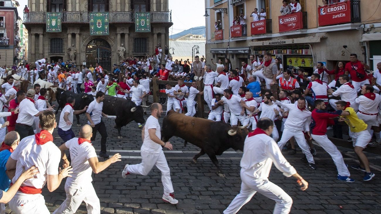 Tres corredores hospitalizados tras el séptimo encierro, el más rápido de San Fermín 2019