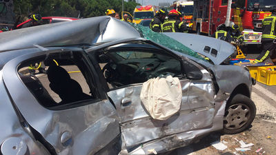 Siete heridos, uno grave, en un accidente múltiple en la A-42