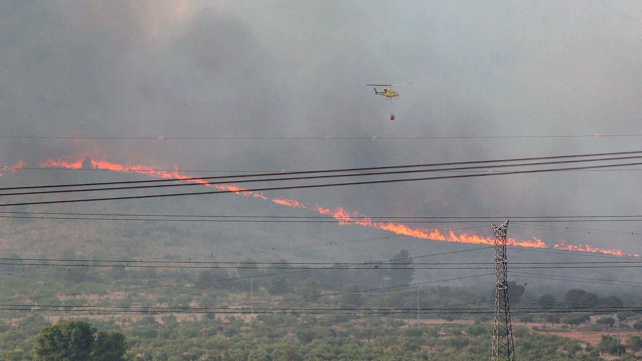 Un incendio arrasa la sierra alicantina