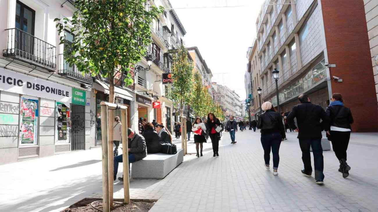 Calle Carretas peatonalizada.