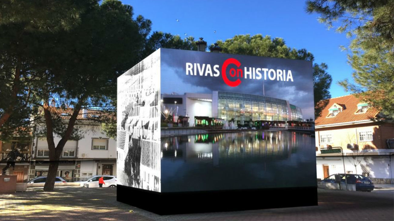 Rivas, un viaje audiovisual por el pasado, el presente y el futuro a través de un cubo interactivo