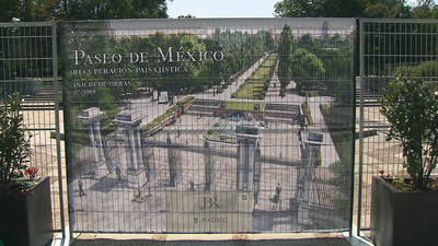 Nuevos árboles, fuentes y pavimento en el Paseo de México de El Retiro