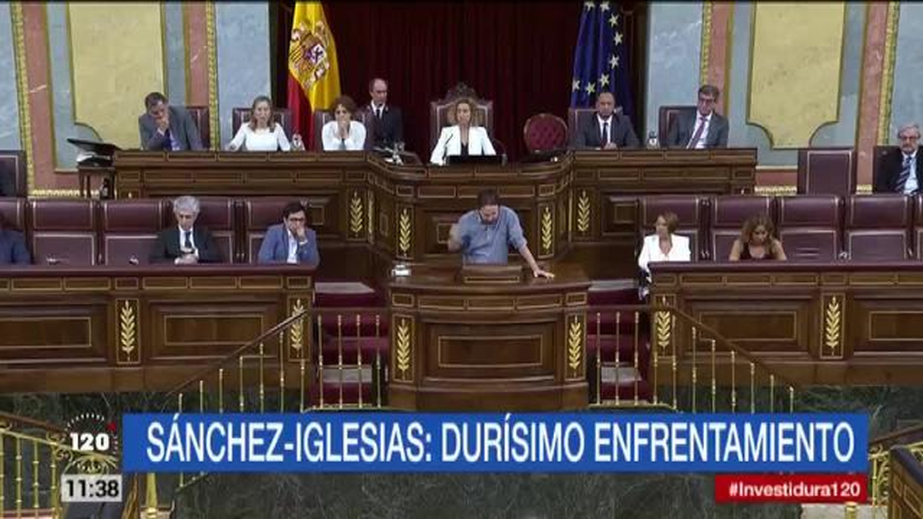 Sánchez e Iglesias escenifican su distanciamiento en el debate de investidura
