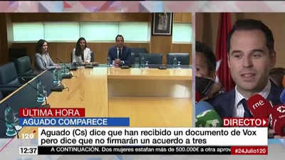 Aguado pone a Vox el ejemplo de Murcia para desbloquear Madrid