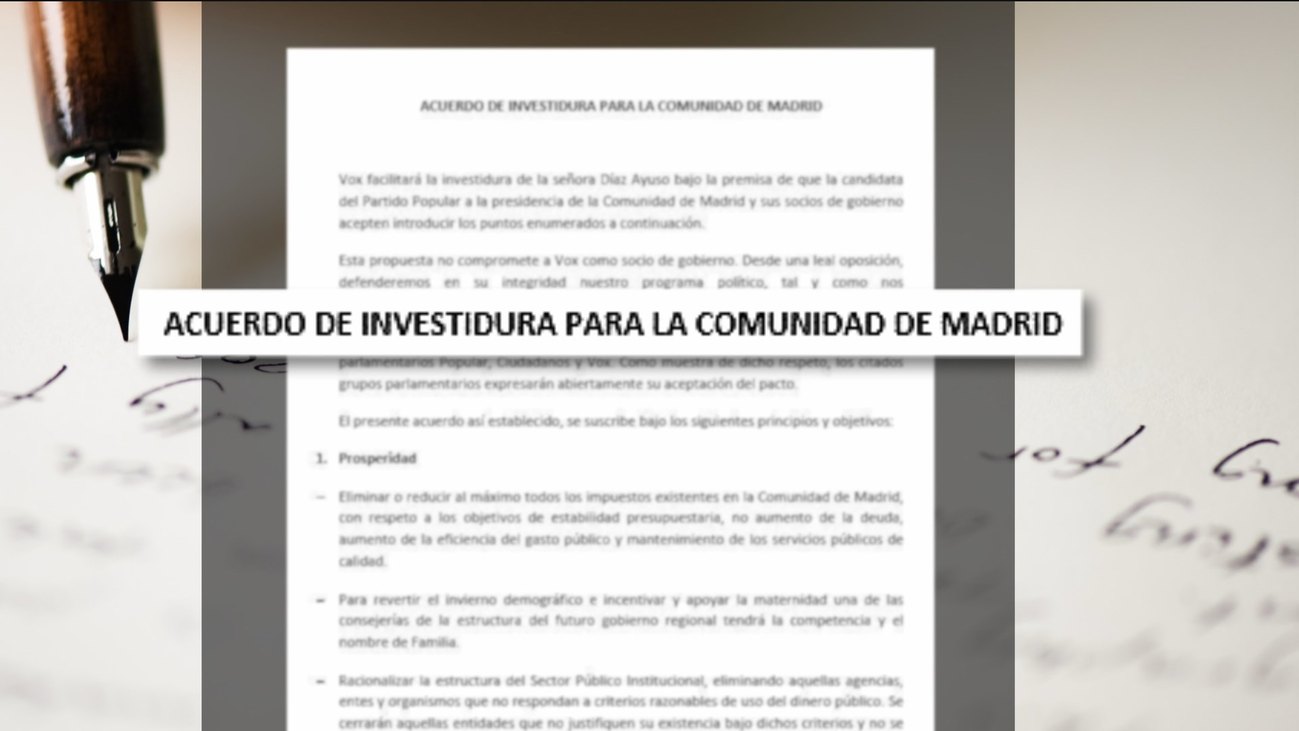 El Gobierno de Madrid pende de dos folios