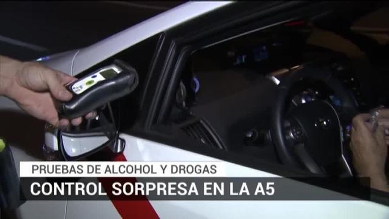 Controles sorpresa en la A-5 con pruebas de alcohol y drogas