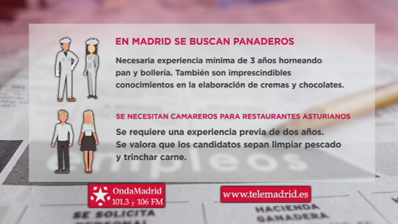 Se buscan panaderos para trabajar en Madrid