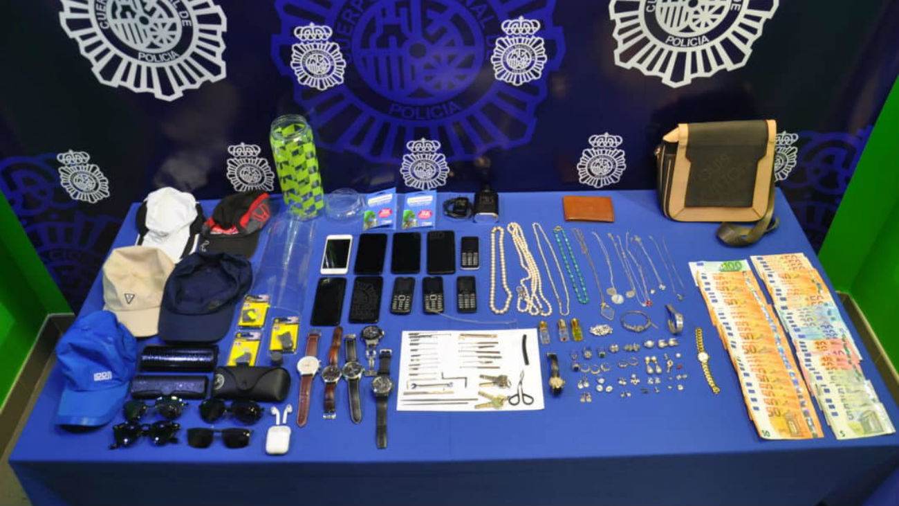 Artúculos robados y recuperados por la Policía Nacional