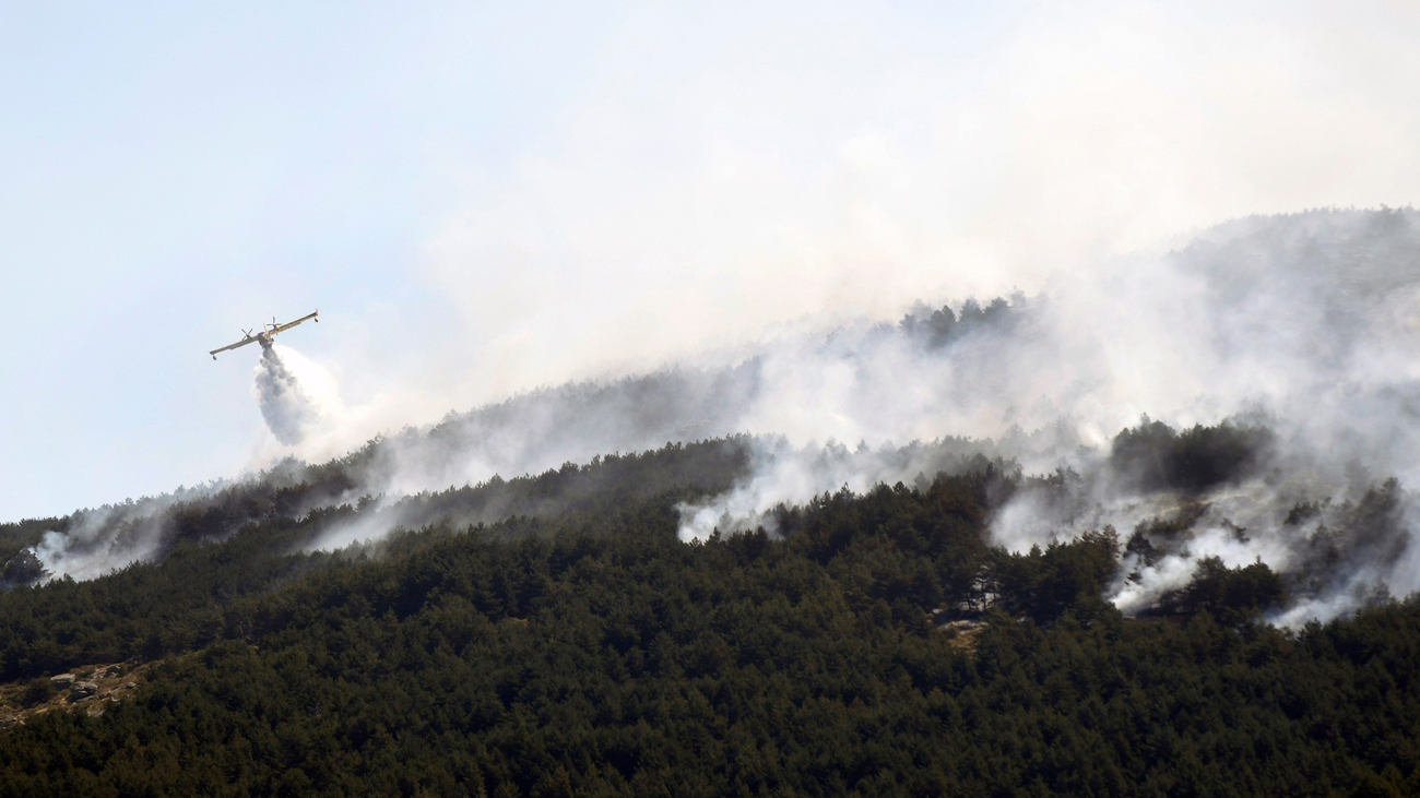 Sigue la lucha contra las llamas en el incendio de La Granja