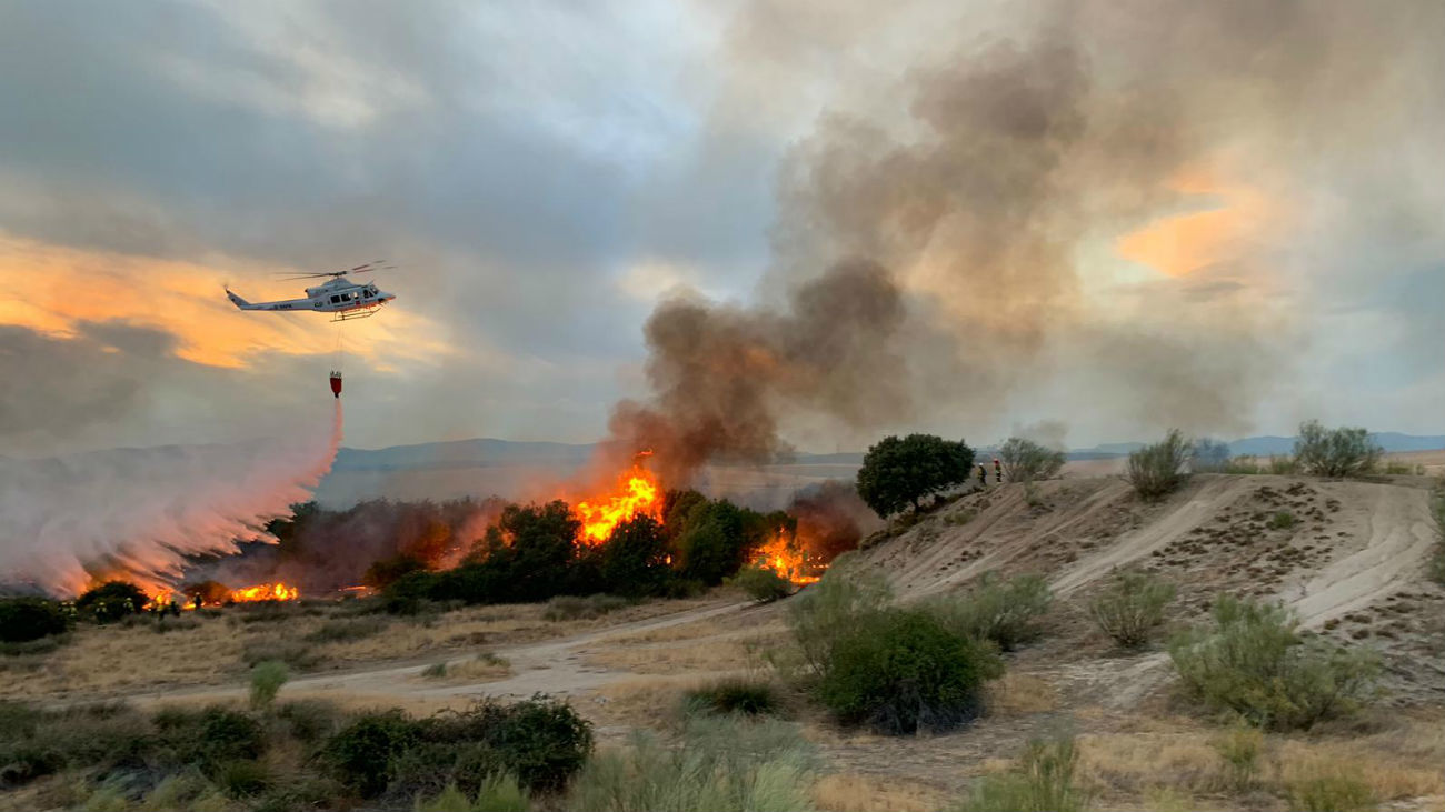 Incendio forestal en Brunete (Foto: @PoliciaBrunete)