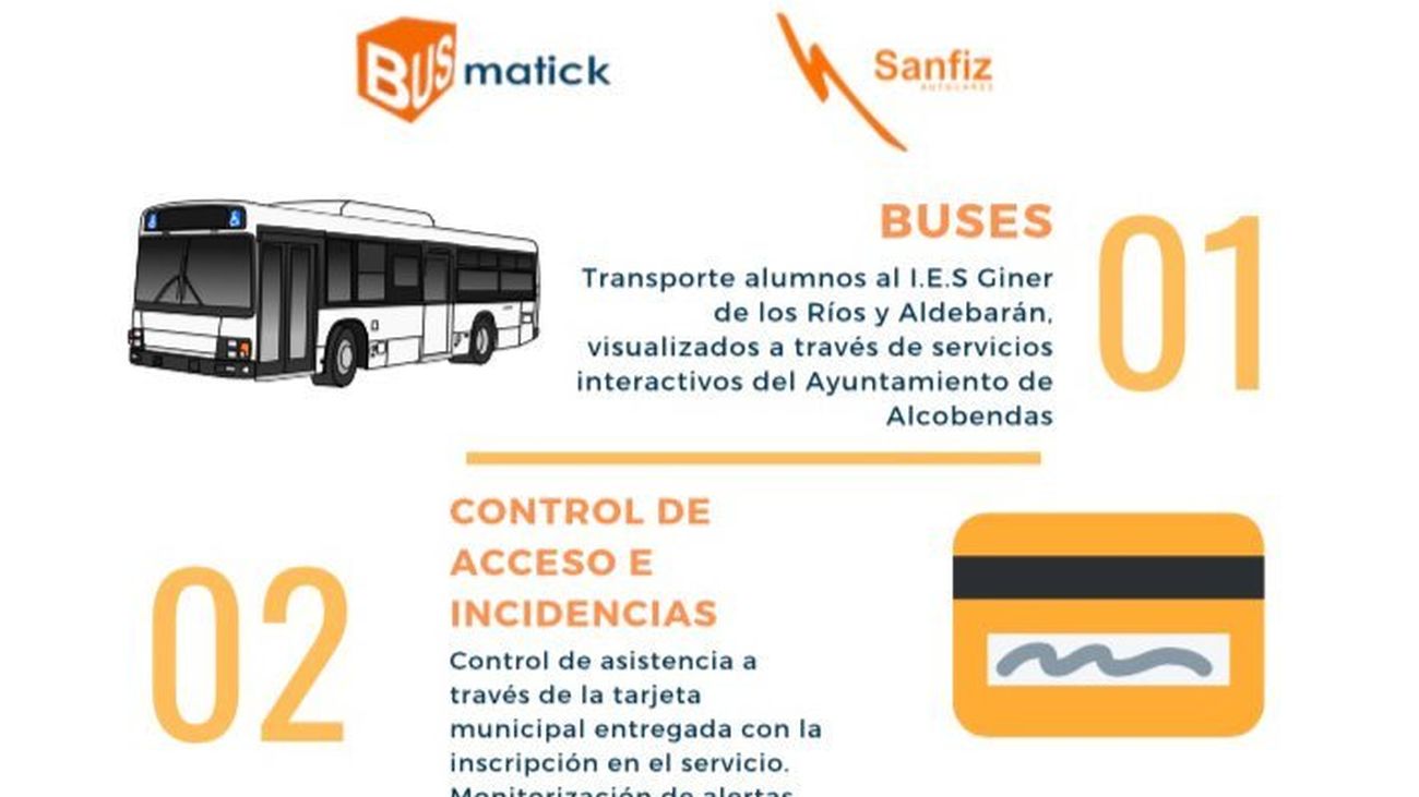 Las familias de Alcobendas podrán seguir en tiempo real por la web municipal la ruta de los buses escolares