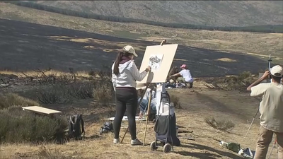 Arte con las cenizas del incendio de La Morcuera