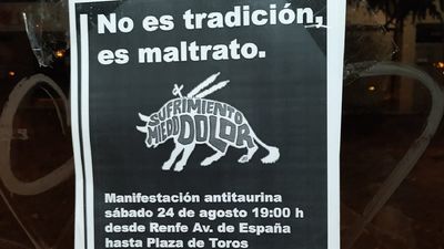 Manifestación contra los festejos taurinos en San Sebastián de los Reyes